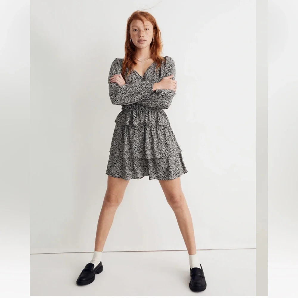 Madewell Pull-On Tier Mini Skirt in Tudor Floral Skirt Only